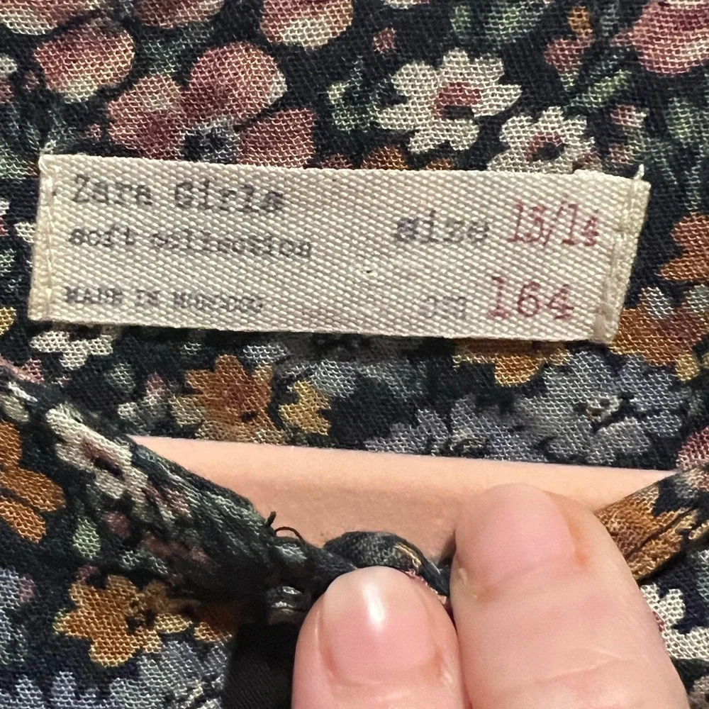 Zara Girls Dress Size 13/14 Soft Collection Ditzy Floral Fit & Flare - Picture 3 of 7